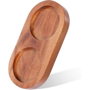 Salt and Pepper Mill Tray, Salt & Pepper Grinder Accessories Acacia Wood Tray Pepper Mill Holder & Rest Dining Table Protector fit Many Mills & Shakers (Pepper mill and salt mill are not included)