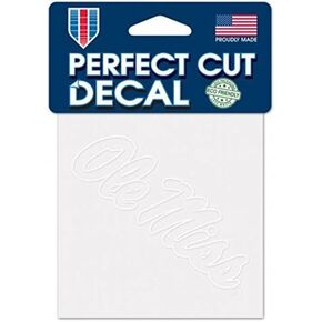 WinCraft NCAA University of Mississippi Ole Miss Rebels Logo 4" x 4" inch Outdoor White Decal
