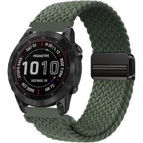 Braided-Bands Compatible with Garmin Vivoactive4/Venu 3/Venu 2/Forerunner 255/265/955/965-22mm Braided Sport Stretchy Adjustable Replacement Strap for Galaxy Watch 3 45mm/Gear S3 Frontier/Classic