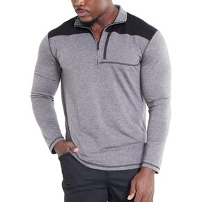 Mens Long Sleeve Polo Shirts Color Block Golf Shirt Quarter Zip Pullover Athletic T Shirts with Pocket