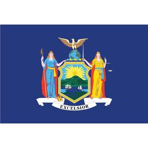 2-Pack New York State Flag Decal Sticker | 5-Inches by 3-Inches | Premium Quality Vinyl | PD338