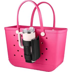 OUTXE Bogg Bag Cup and Phone Holder, Large Cup Holder Attachment for 40 oz Stanley Compatible with All Bogg Bag, 30 oz Water Bottle Holder with Cell Phone Insert for Simply Southern Beach Totes