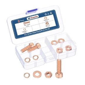 8pcs M8 Socket Head Cap Screws Bolts Nuts Assortment Kit - [M8-1.25x25mm] Red Copper Fully Threaded Hex Screw for 3D Printer Use