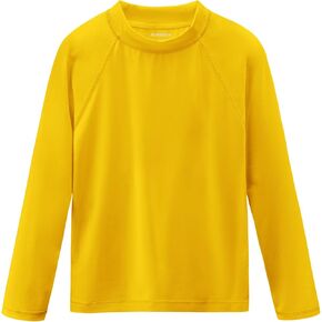 Boys Swim Shirts Long Sleeve Rash Guard Sun Protection UPF50+ T Shirts Rashguard Swimwear Fishing Water ShirtsQuick Dry Cool Beach Clothes for Toddler Youth Kids Ginger Yellow Size 14-16