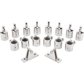 NovelBee 16 Pack of 316 Stainless Steel 7/8" Eye End Cap and Jaw Slide,Deck Hinge Boat Bimini Top Fittings Hardware Set