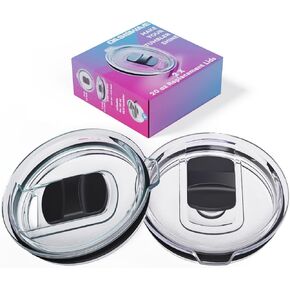 20 oz Tumbler Lid, Magslider Lid Compatible for YETI 20 oz Tumbler,10/24 oz Mug and 10 oz Lowball,Travel Spill Proof Cup Lids Covers with Magnetic Slider Replacement Lid,BPA Free （2 Pack）