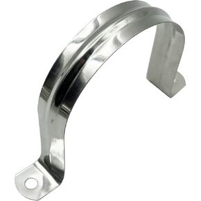 3 inches Rigid Pipe Two Hole stainless steel U-shaped pipe card Tension Clips 304 Stainless Steel Heavy Duty Pipe Fasten Holder-Secures Conduit Silver, 10Pcs(75MM)