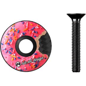 Riesel Design - Headset Stem Top Cap 1-1/8 for MTB Road Mountain Bike - Super Light Weight, UV Resistant, Print, 100% Carbon - Easy Installation - Made in Germany