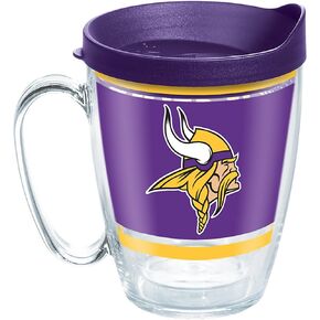 Tervis NFL Minnesota Vikings Legend Tumbler with Wrap and Royal Purple Lid, 1 Count (Pack of 1), Clear