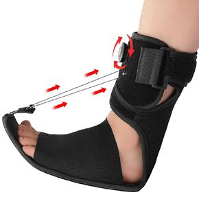 Plantar Fasciitis Night Splint - Plantar Fasciitis Relief Brace for Women & Men, Planters Facetious Relief for Heel Spurs, Foot Drop & Achilles Tendonitis, Black Medium (Men 5-9, Women 6.5-10.5)