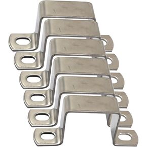 6Pcs M20x20 304 Stainless Steel Square Tube Clamps Clips U Pipe Hose Clamps Buckle U Brackets Saddle Clamps