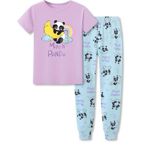 Topgal Little & Big Girls Cotton Knit Pajama 2-Piece Shorts Pants Summer PJ Set Size 4-14