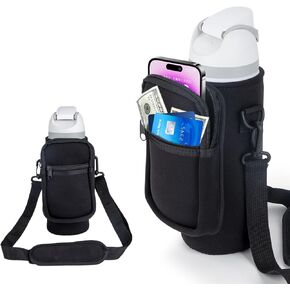 Water Bottle Holder with Strap for Owala FreeSip 32 40 oz Carrier Sling Bag with Phone Pocket