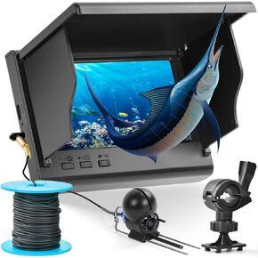 Underwater Fishing Camera,Fish Finder, Infrared Night Vision, Wide Angle, IP65 Waterproof, for Ice, River and Boat