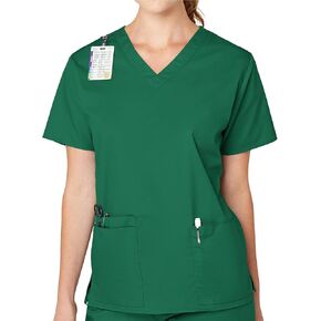 WonderWink Womens V-Neck Top Medical Scrubs Shirt, Hunter, 2X US