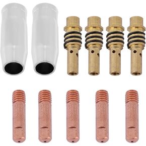 Chicago Electric Welder Parts,Boxwizard 030 Welding Tip 11Pcs Nozzles Contact Tips Holders Mig Welder Consumable Accessory Fit For 15Ak Torch Gun Mig Welding Tips