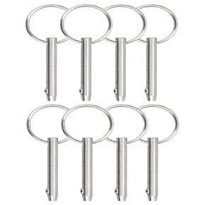 8 PCS Quick Release Pins Bimini Top Pins, Diameter 1/4"(6.3mm), Overall Length 3"(76mm), Usable Length 2.4"（61mm, Marine 316 Stainless Steel