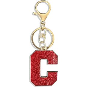 Red Black Letter A-Z Keychain for Women Men Purse Handbags Metal Alphabet Initial Letter Car Key Rings Novelty Key Chains