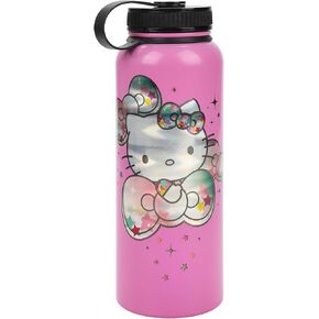 Hello Kitty CD Collection 40 Oz Pink Stainless Steel Water Bottle