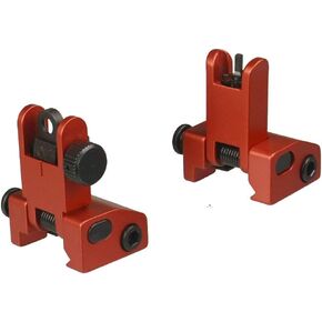 Gotical | Flip Open Front and Rear Polyphenylene (PPS) Sight Set for Picatinny Rail,Polyphenylene (PPS) Material Import from Japan (Red)