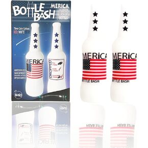Original Bottle Bash (Beersbee, Polish Horseshoes, Frisbeer) Bottle Set, Unbreakable - Choose Yellow, USA or USA with LED Version