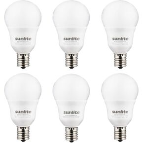 Sunlite A15 E17 LED Bulb, Intermediate Base Light Bulbs, 6 Watts (40W Equivalent), 480 Lumens, Dimmable, for Ceiling Fan and, Lighting Fixtures, Frosted Finish, ETL Listed, 6 Count, 2700K Soft White