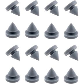 Hinge Outlet Door Silencers 1/2 Inch Diameter Hinge Outlet Door Silencers for Heavy Anti-Collision Nails of Metal and Wood Doors (Grey)-16PCS