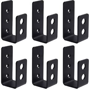 6Pcs Heavy Duty Door Barricade Brackets 2x4" Open Bar Security Holder Bracket Security Bar Door Stopper