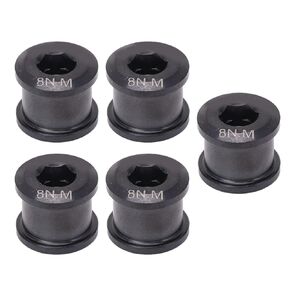 Single Chainring Bolts, Alloy Chain Ring Bolts Durable Rust Protection Light Weight 5 Pcs for Mountain Bike(Black)