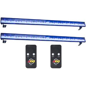 (2) American DJ Eco UV Bar Plus IR Pro LED Black Light Wash Fixtures w/Remotes