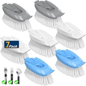 CEEDEE for OXO Dish Brush Refill Head: 7 Pack Dish Brush Cleaning Soap Dispensing Head Replacement for Scrubber (White)