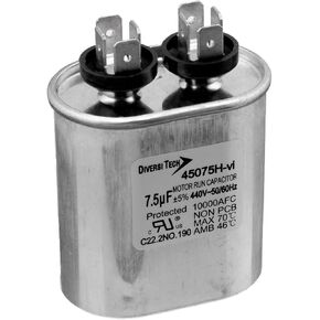 Diversitech 45075H Mtr. Run Cap,Oval, 7.5uf 440v