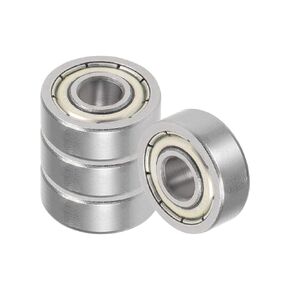 4pcs 605Z Deep Groove Ball Bearings - [5x14x5mm] Carbon Steel Balls for Motors Machine Tool Gearboxes Bearing Use, Double Shield