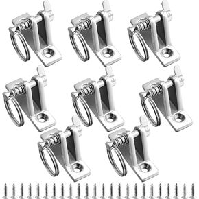 JaGely 8 Pack Bimini Top Deck Hinge with Quick Release Pin, 316 Stainless Steel Nylon Marine Bimini Top Fitting Hardware 90°Deck Hinge, Free Installation Screws (Silver,Stainless Steel)