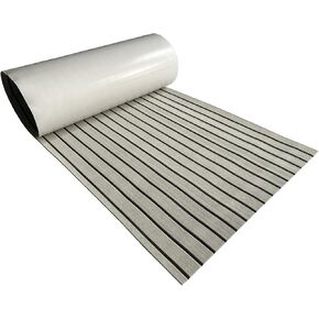 Boat Flooring Mat EVA Foam Faux Teak Sea Decking Marine Carpet Boat Decking Mat Non-Slip Self-Adhesive Flooring Material for Boats Pontoon Yacht Surfboard Swim Platform RV Floor 94" x35"