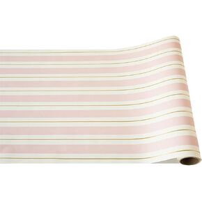 Hester & Cook Pink Gold Striped Table Runner - Disposable Paper Table Runner Roll for Parties or Weddings - American Made