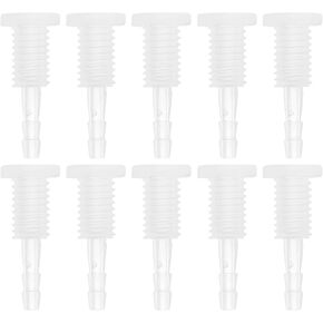 10 Pcs Plastic Hose Barb Fitting 1/8" Hose ID Barb M8 Male Thread Thru-Bulk Bulkhead Fittings Clear PP