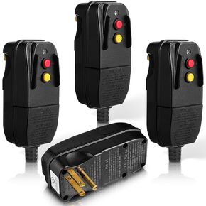 3Pcs GFCI Replacement Plug GFCI Adapter Parts 3-Prongs 15 Amp Auto-Reset 120V Outdoor Waterproof Plug Assembly Ground Fault Circuit Interrupter for Pressure Washer Pool Pump Pool Pump