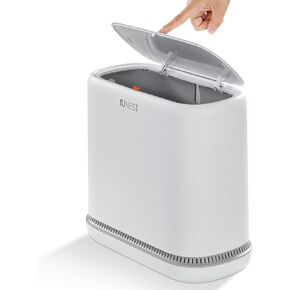 سلة المهملات الصغيرة الحمام مع غطاء ، 12 لتر/ 3.2 جالون علبة القمامة النحيفة ، سلة نفايات سلة المهملات الصغيرة مع غطاء منبثق لغرفة النوم ، الحمام ، المطبخ ، غرفة المعيشة ، المكتب in Kuwait