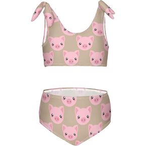 Cute Pugs Flowers Butterflies Girls Bikini Sets 2 Piece Swimsuits Bathing Suit Swimwear