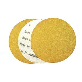 Premium 8 Inch No Hole Hook and Loop Grip Sanding Discs - Gold Aluminum Oxide - for Wood, Auto Body, Paint, Primer, Metal, and Plastics (25 Pack, 120 Grit)