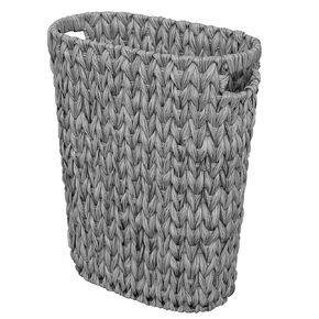 Wicker Trash Can,Bathroom Trash Can,Waterproof Wicker Waste Basket for Bathroom,Narrow Small Waste Basket for Bedroom,Office, Cream White 5 Gallon