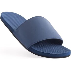 Indosole Men's ESSNTLS Vegan Slides [Reused Tire Sole, Natural Rubber Arch Support, ENVRO Strap, Waterproof]