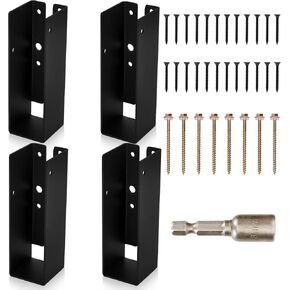 Upgraded Concealed Joist Hanger, 4 Pcs of 2"x6" Outdoor Trim Concealed Flanges, Joist Bracket, Heavy Duty Joist Hanger, Framing Bracket,Q235B Steel Concealed Joist Hangers