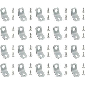 20PCS 135 Degree Corner Bracket Electroplated Finish Iron Plate Corner Connector Bracket Furniture Hardware with Screw L Shaped Bracket for Furniture Repair