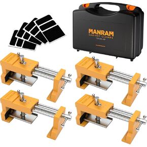 Cabinet Clamps with Protective Case, Cabinet Installation Clamps, Cabinet Face Frame Clamps 4 Pack