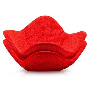 Microwave Bowl Cozy Huggers for Hot Food - 2Pcs Kitchen Microwave Bowl Holders for Hot Food Red Microwave Pot Holders for Bowls Small Soup Bowls Food Huggers - Small Red Microwave Soup Bowl Holder