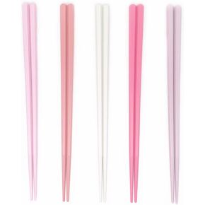 5 Pairs Fiberglass Reusable Chopsticks, Non-Slip, 5 Pairs Set (Pink)