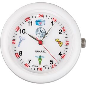Prestige Medical Analog Stethoscope Watch with Medical Symbols, White