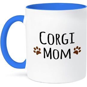 3dRose Corgi Dog Mom Mug, 11 oz, Brown